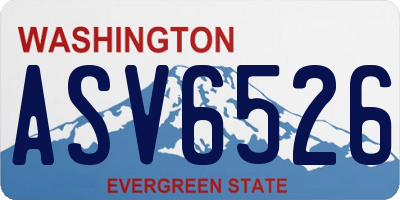WA license plate ASV6526