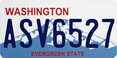 WA license plate ASV6527