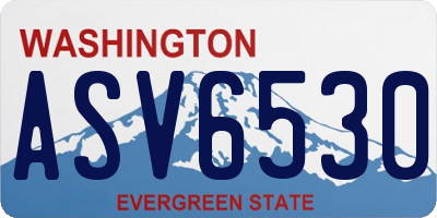 WA license plate ASV6530