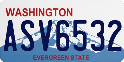 WA license plate ASV6532