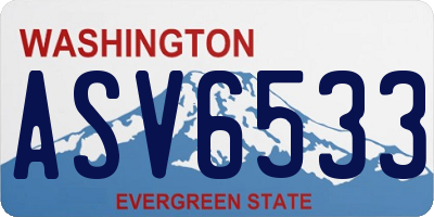 WA license plate ASV6533