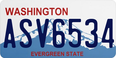 WA license plate ASV6534