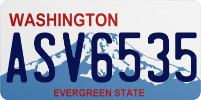 WA license plate ASV6535
