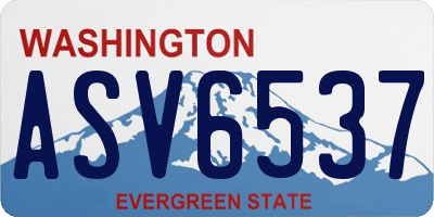 WA license plate ASV6537