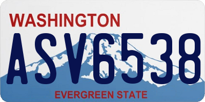 WA license plate ASV6538