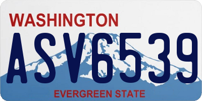WA license plate ASV6539