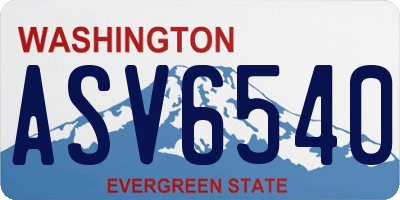 WA license plate ASV6540
