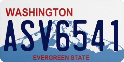 WA license plate ASV6541