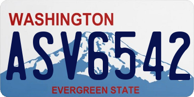 WA license plate ASV6542