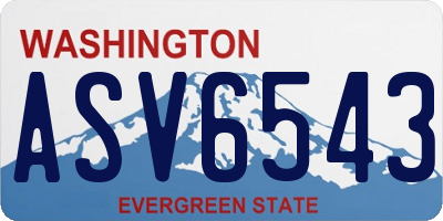 WA license plate ASV6543