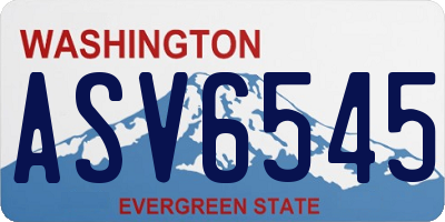 WA license plate ASV6545
