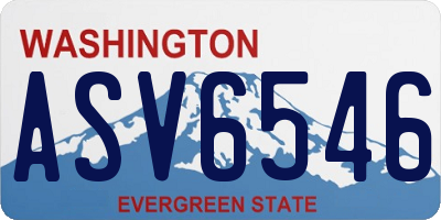 WA license plate ASV6546