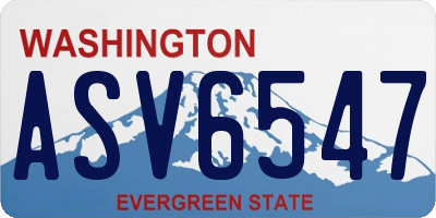 WA license plate ASV6547