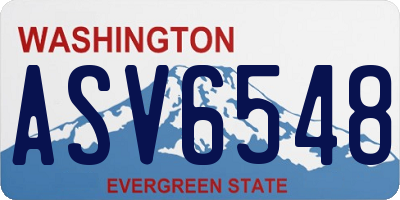 WA license plate ASV6548