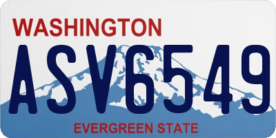 WA license plate ASV6549