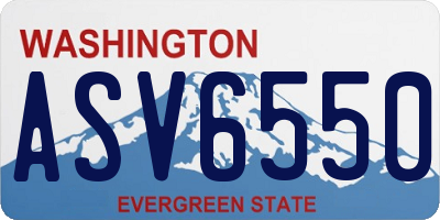 WA license plate ASV6550