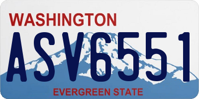 WA license plate ASV6551