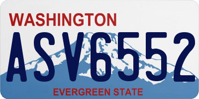 WA license plate ASV6552