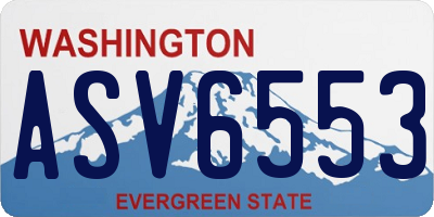 WA license plate ASV6553