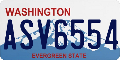 WA license plate ASV6554