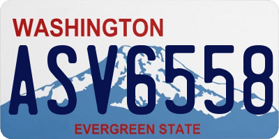 WA license plate ASV6558