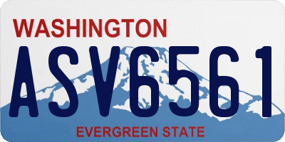 WA license plate ASV6561
