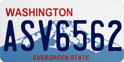 WA license plate ASV6562