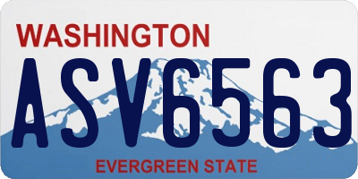 WA license plate ASV6563