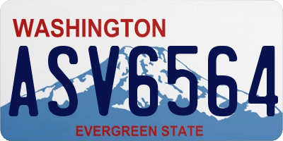 WA license plate ASV6564