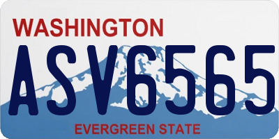 WA license plate ASV6565