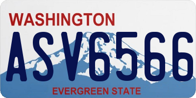 WA license plate ASV6566