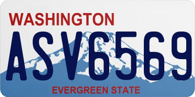 WA license plate ASV6569