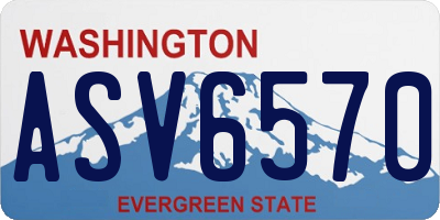 WA license plate ASV6570