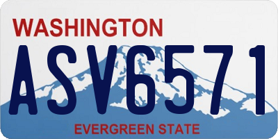 WA license plate ASV6571
