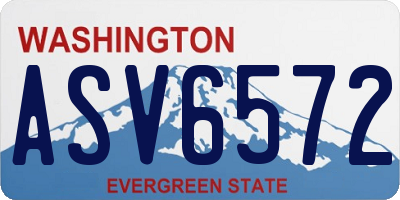 WA license plate ASV6572