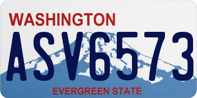 WA license plate ASV6573