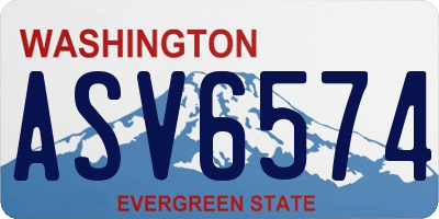 WA license plate ASV6574