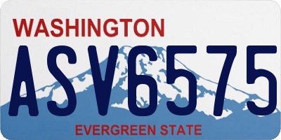 WA license plate ASV6575