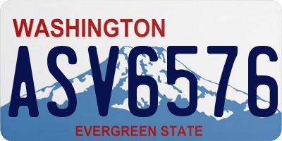 WA license plate ASV6576