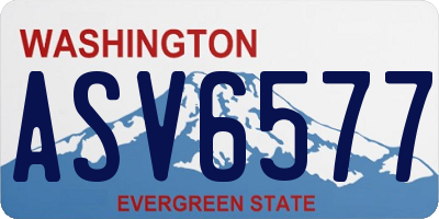 WA license plate ASV6577