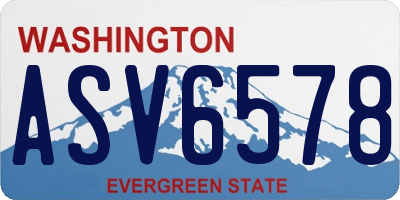 WA license plate ASV6578