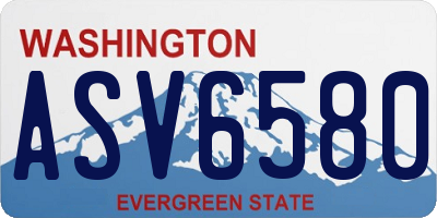 WA license plate ASV6580