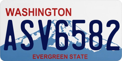 WA license plate ASV6582