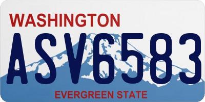 WA license plate ASV6583