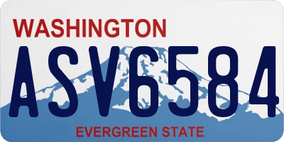 WA license plate ASV6584