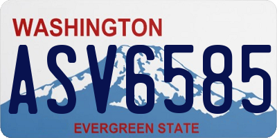 WA license plate ASV6585
