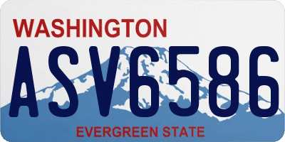 WA license plate ASV6586