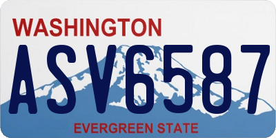 WA license plate ASV6587