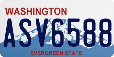 WA license plate ASV6588