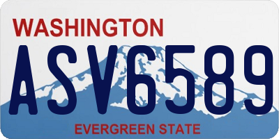 WA license plate ASV6589